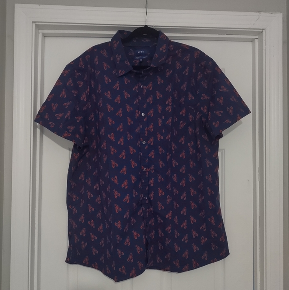 APT. 9 Lobster Short Sleeve Button Down - Picture 1 of 3